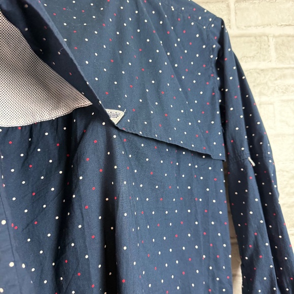Columbia PFG Super Bonehead Navy Blue Polka Dot Fishing Shirt Womens MEDIUM - Picture 6 of 10